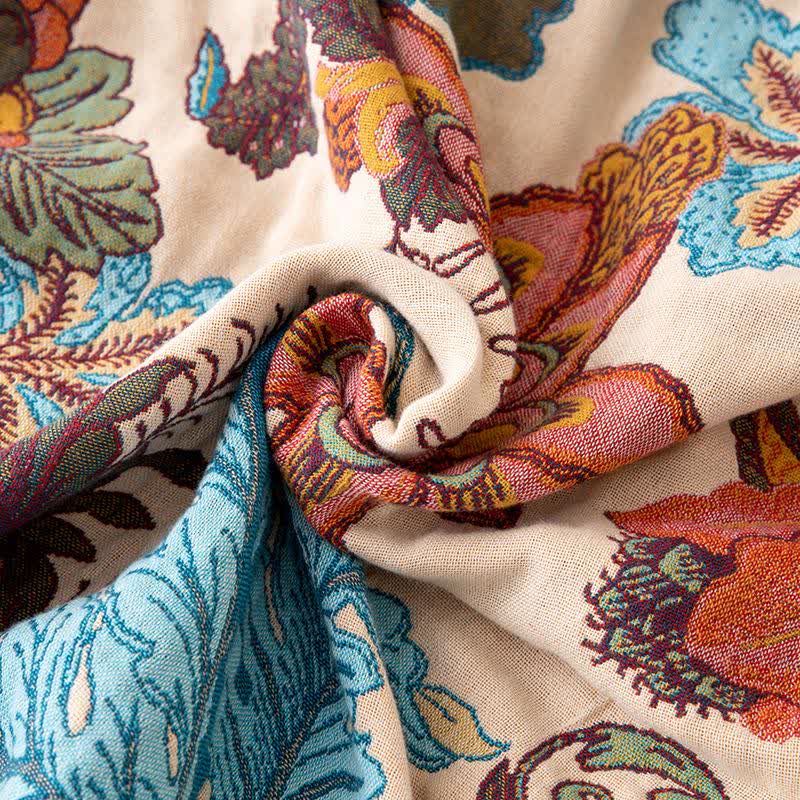 Trapunta in cotone con nappe floreali e foglie tropicali - image 3