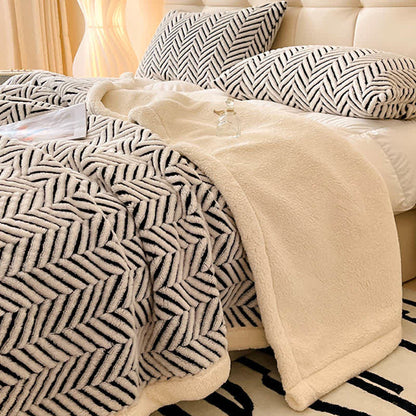 Coperta moderna in jacquard a righe - image 4