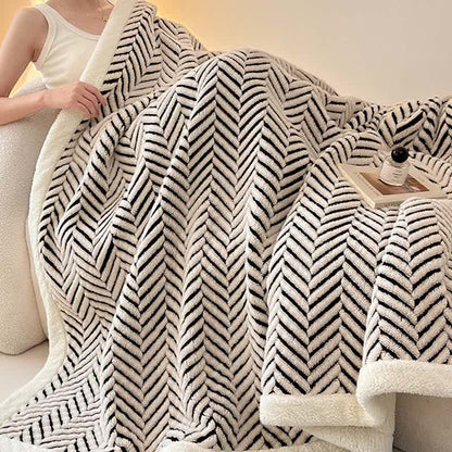 Coperta moderna in jacquard a righe - image 6