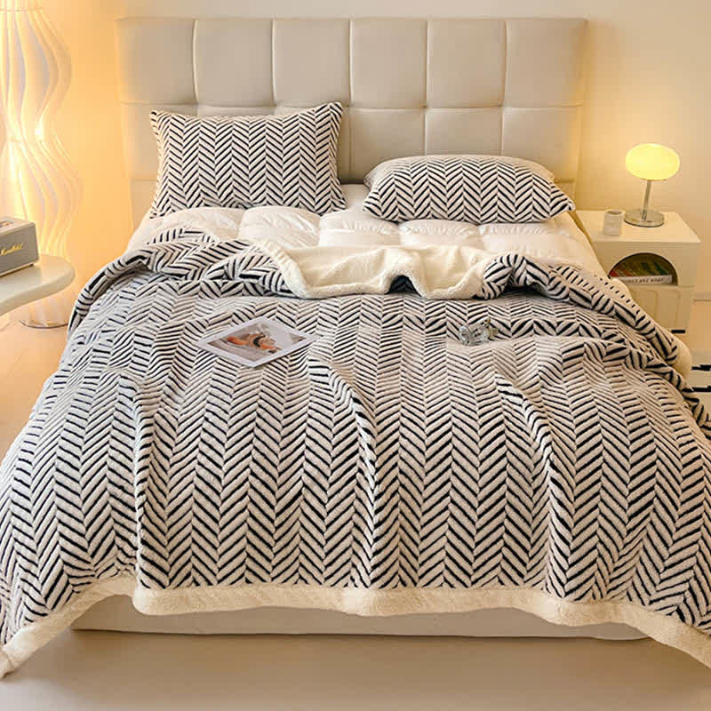 Coperta moderna in jacquard a righe - image 2