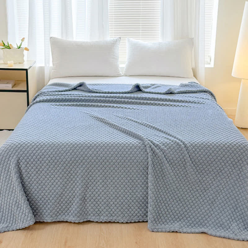 Coperta calda in jacquard a pois - Blu - Matrimoniale - image 16