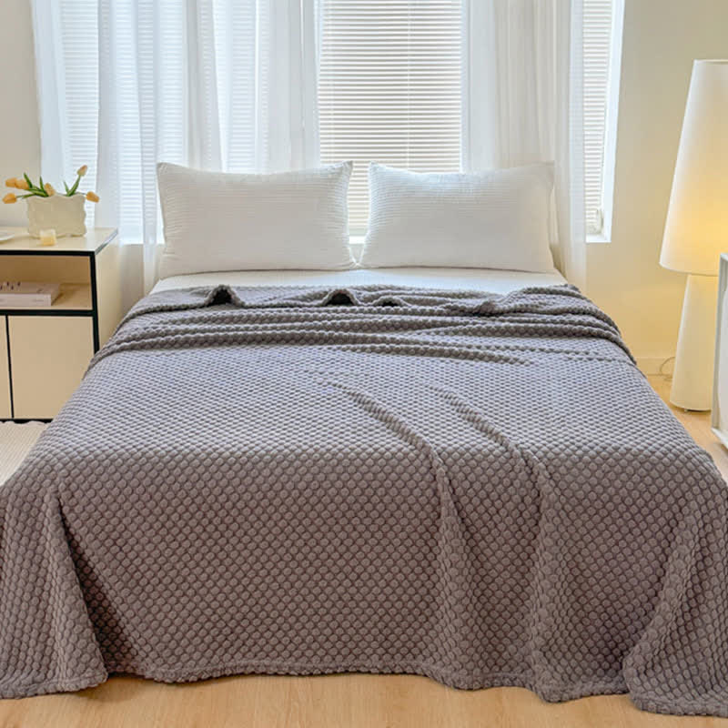 Coperta calda in jacquard a pois - Grigio - Matrimoniale - image 14