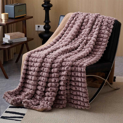 Moderna e lussuosa coperta in pile - Viola - Matrimoniale - image 13