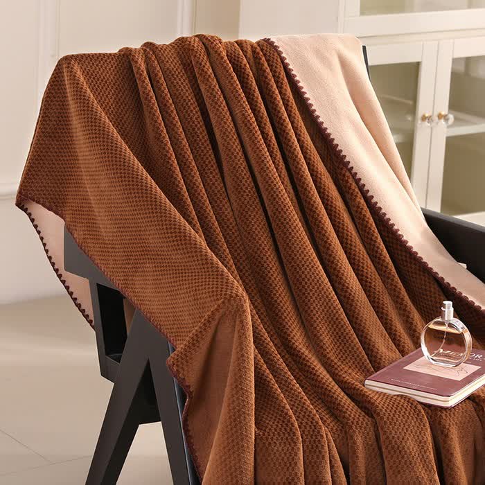 Coperta calda in jacquard scozzese - Marrone - 2 federe - 48cm x 74cm - image 11