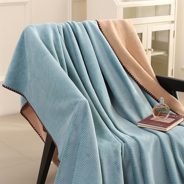 Coperta calda in jacquard scozzese - Blu - 2 federe - 48cm x 74cm - image 14