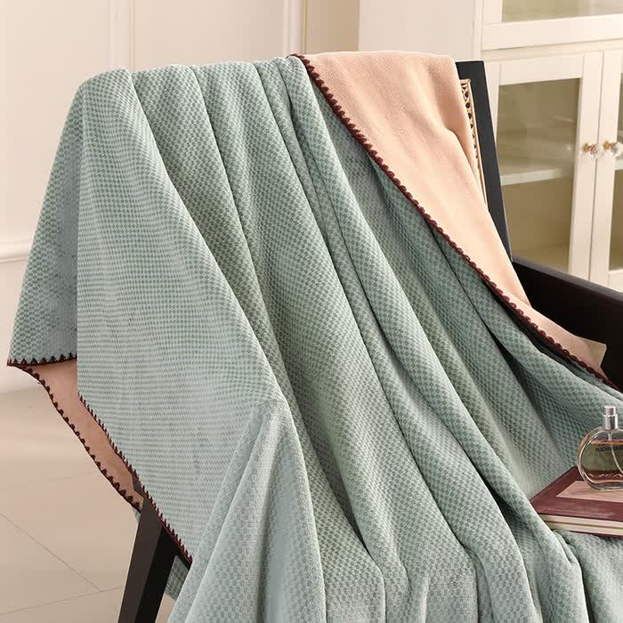Coperta calda in jacquard scozzese - Verde - 2 federe - 48cm x 74cm - image 13