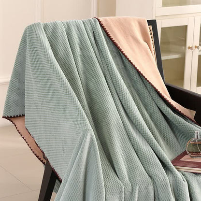 Coperta calda in jacquard scozzese - Verde - 2 federe - 48cm x 74cm - image 13