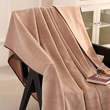 Coperta calda in jacquard scozzese - Caffè - 2 federe - 48cm x 74cm - image 4