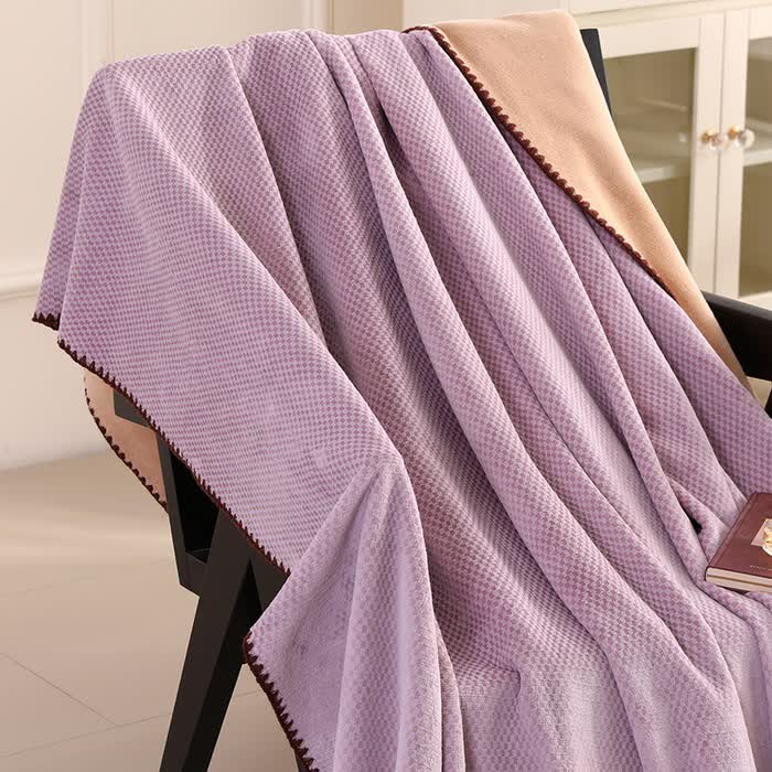 Coperta calda in jacquard scozzese - Viola - 2 federe - 48cm x 74cm - image 10