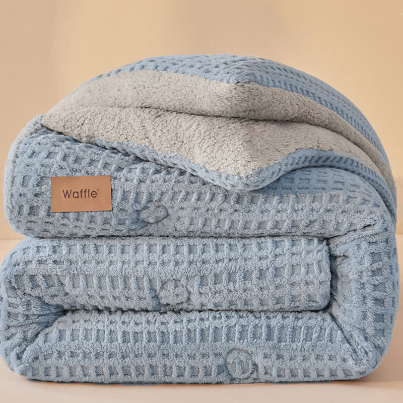 Coperta calda in peluche jacquard a nido d'ape - image 7
