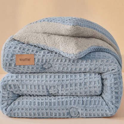 Coperta calda in peluche jacquard a nido d'ape - image 7