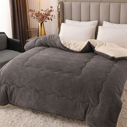 Coperta in peluche Sherpa jacquard a righe ondulate - image 6