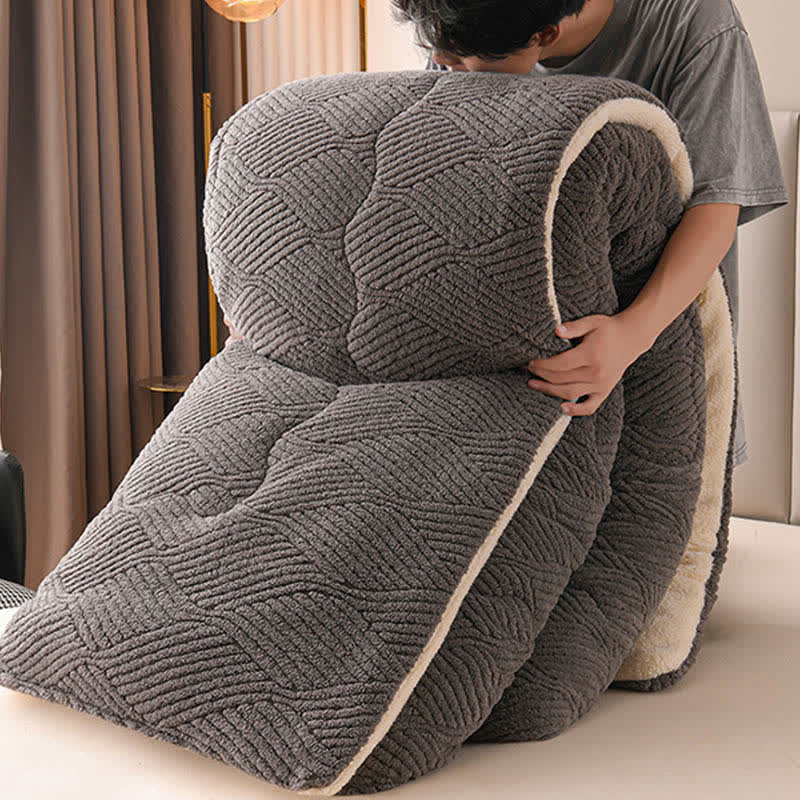 Coperta in peluche Sherpa jacquard a righe ondulate - image 7