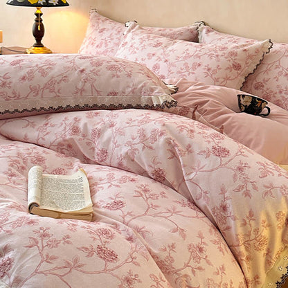 Set di biancheria da letto vintage in cotone con pizzo floreale - image 4