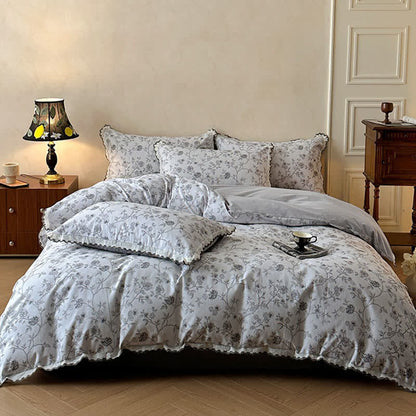 Set di biancheria da letto vintage in cotone con pizzo floreale - image 10
