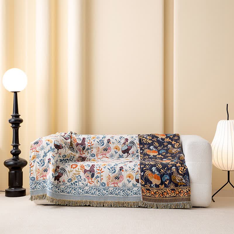 Trapunta in garza di cotone con motivo floreale a forma di pollo della fattoria - image 2