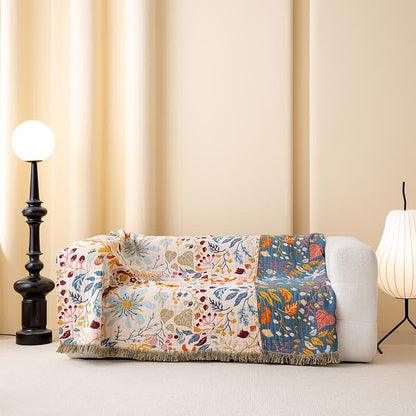 Trapunta in garza di cotone con nappe floreali Cottage - image 2