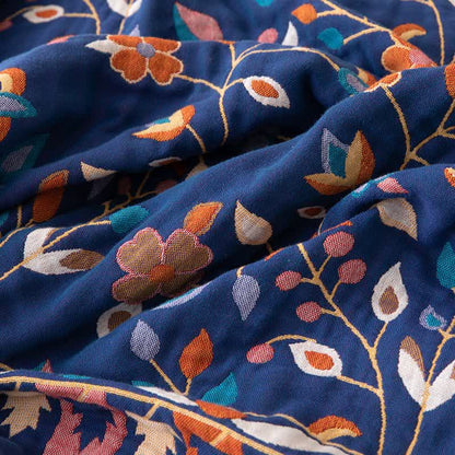 Trapunta reversibile con nappe in cotone floreale vintage - image 5