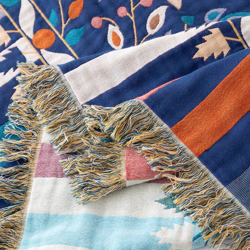 Trapunta reversibile con nappe in cotone floreale vintage - image 4