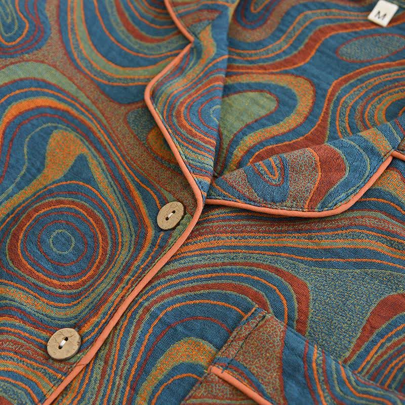 Pigiama in cotone astratto artistico - image 3