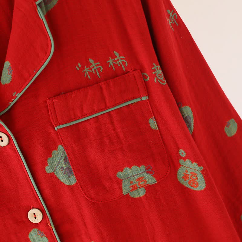 Pigiama in cotone Lucky Persimmon - image 6