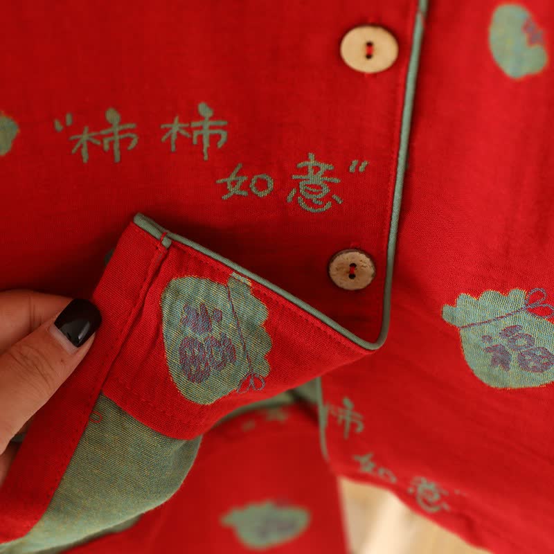 Pigiama in cotone Lucky Persimmon - image 8