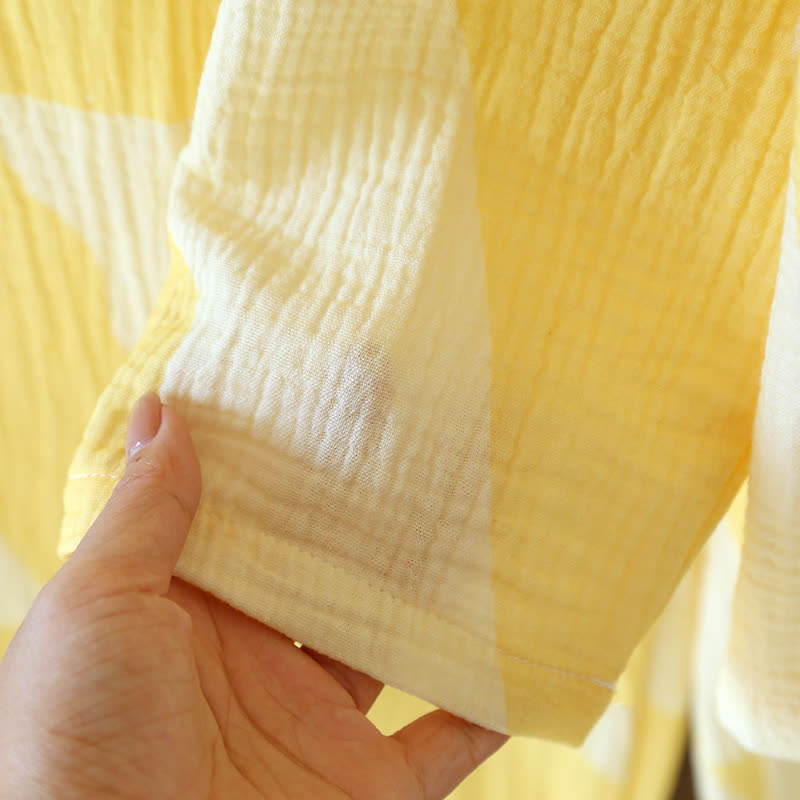 Pigiama in cotone a quadri con tasca per gatto - image 11