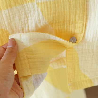 Pigiama in cotone a quadri con tasca per gatto - image 10