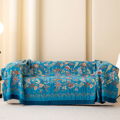 Elegante trapunta reversibile in garza di cotone floreale - image 3