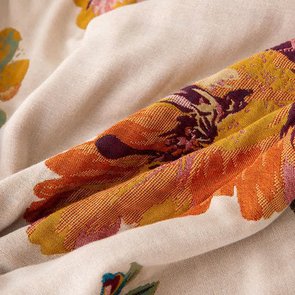 Lussuosa trapunta reversibile in cotone con fiori in fiore - image 6