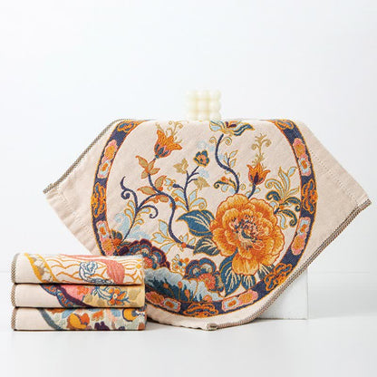 Asciugamano assorbente da cucina in cotone con motivo floreale vintage - image 1