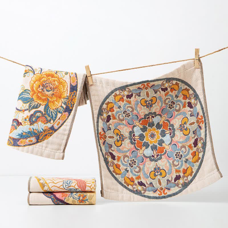 Asciugamano assorbente da cucina in cotone con motivo floreale vintage - image 2