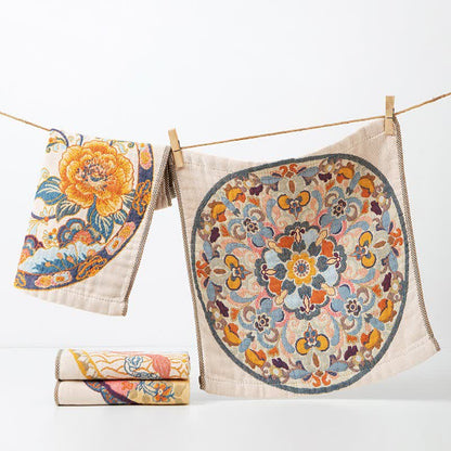 Asciugamano assorbente da cucina in cotone con motivo floreale vintage - image 2