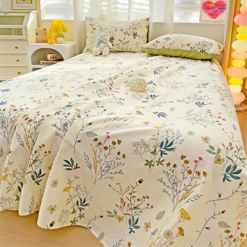 Delicato set di biancheria da letto in cotone con stampa a foglie - image 1