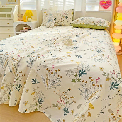 Delicato set di biancheria da letto in cotone con stampa a foglie - image 1