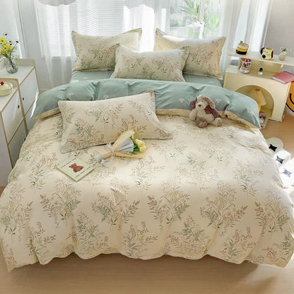 Set di biancheria da letto in cotone con stampa di foglie botaniche - image 1
