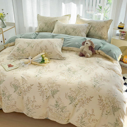 Set di biancheria da letto in cotone con stampa di foglie botaniche - image 2