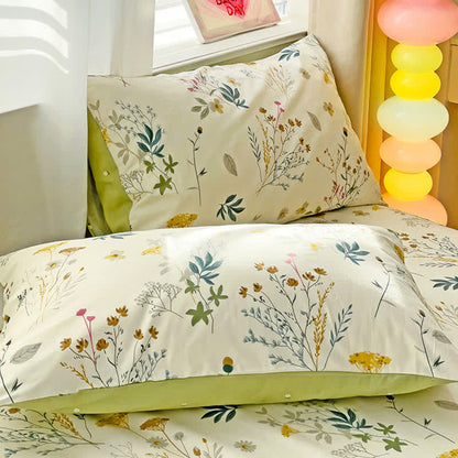 Delicato set di biancheria da letto in cotone con stampa a foglie - image 6