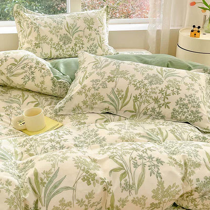 Set di biancheria da letto in cotone biologico con foglie botaniche (4 pezzi) - image 4