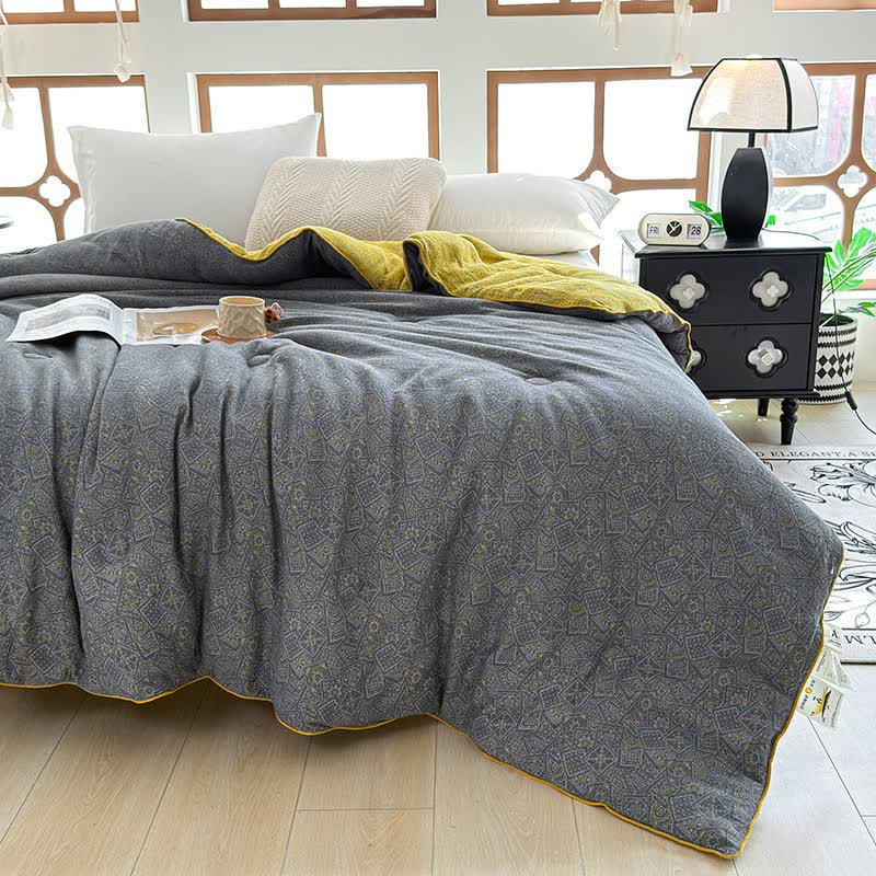 Trapunta in garza di cotone con motivo sottile - image 1