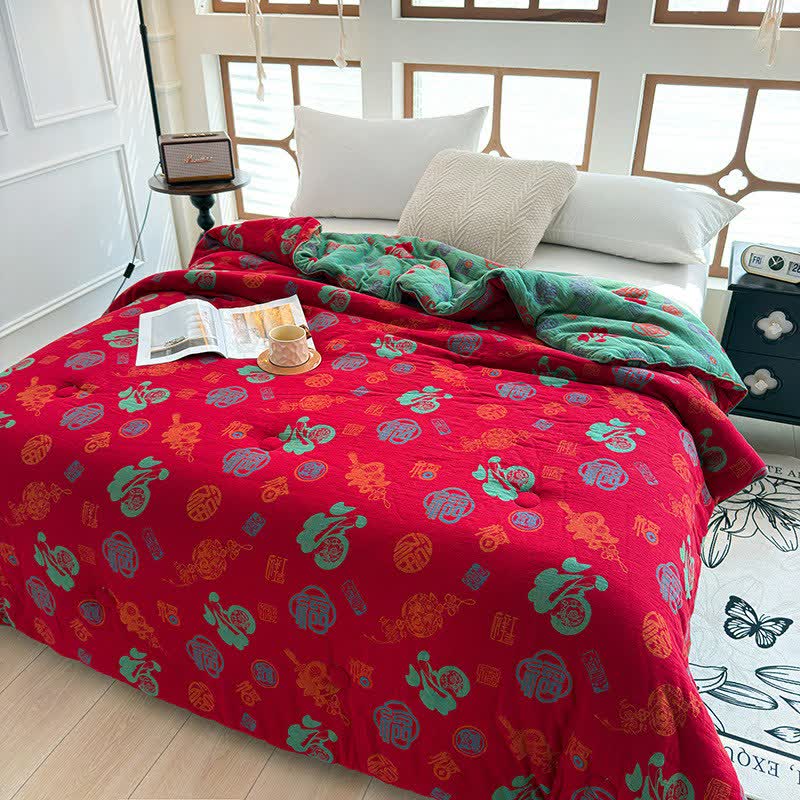 Trapunta in garza di cotone retrò in stile orientale - image 1