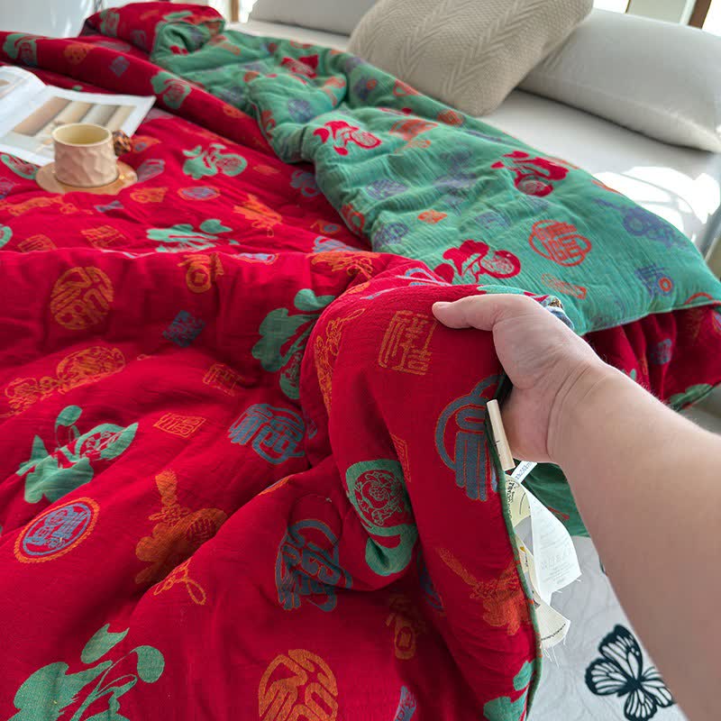 Trapunta in garza di cotone retrò in stile orientale - image 5