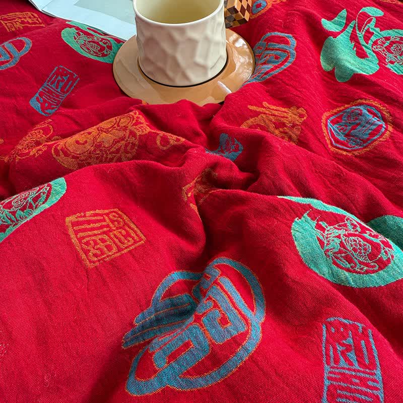 Trapunta in garza di cotone retrò in stile orientale - image 8