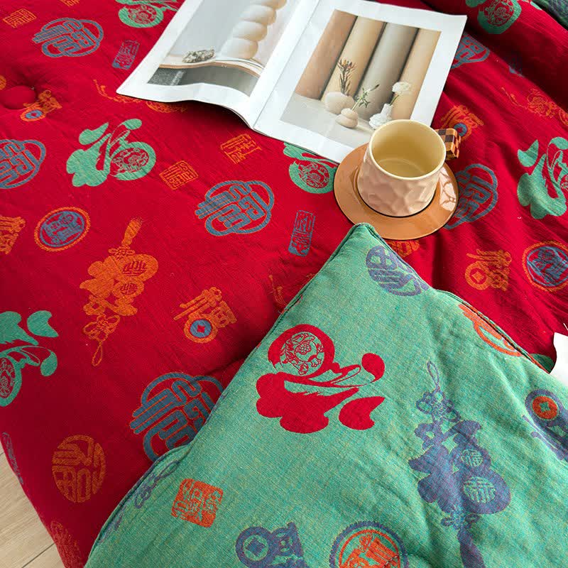 Trapunta in garza di cotone retrò in stile orientale - image 6