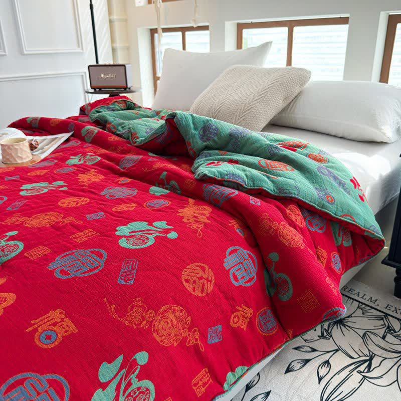 Trapunta in garza di cotone retrò in stile orientale - image 2