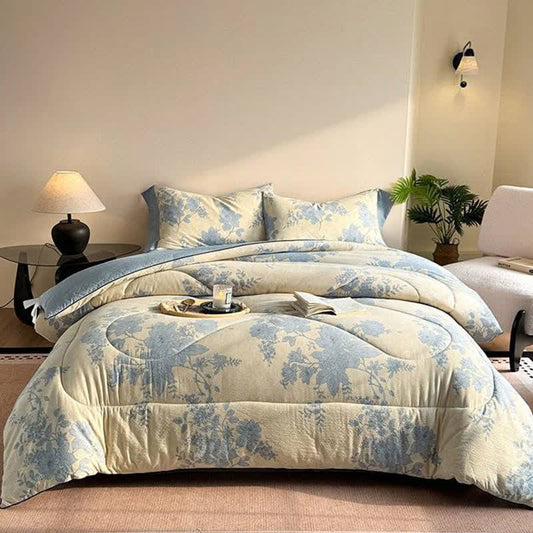 Elegante trapunta reversibile floreale grigia - Trapunta invernale - Matrimoniale Grande - image 0