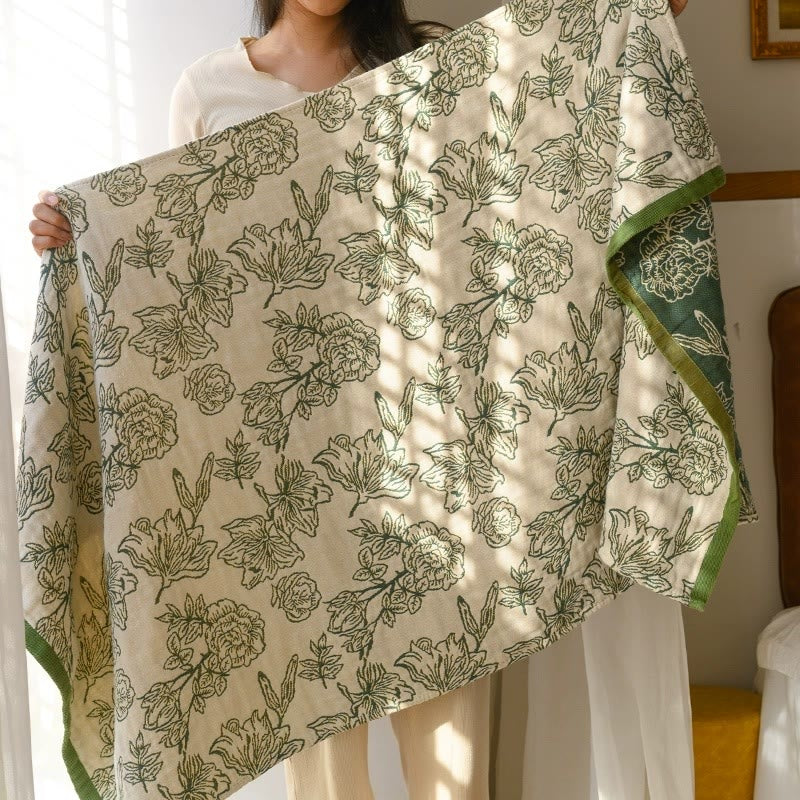 Asciugamano da bagno in garza di cotone jacquard Peony - image 2