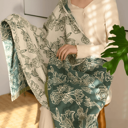 Asciugamano da bagno in garza di cotone jacquard Peony - image 4