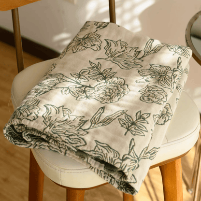 Asciugamano da bagno in garza di cotone jacquard Peony - image 1