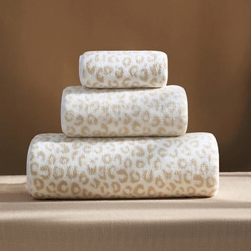 Set di asciugamani da bagno di lusso con stampa leopardata (confezione da 3) - Set da 3 pezzi - 30cm x 30cm+35cm x 75cm+80cm x 150cm - image 0